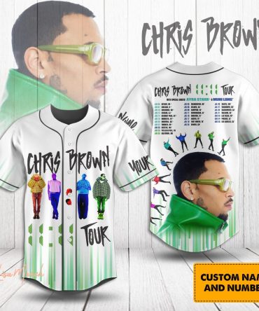 Customizable Chris Brown Tour Baseball Jersey - Stylish Fan Apparel With Personal Name & Number