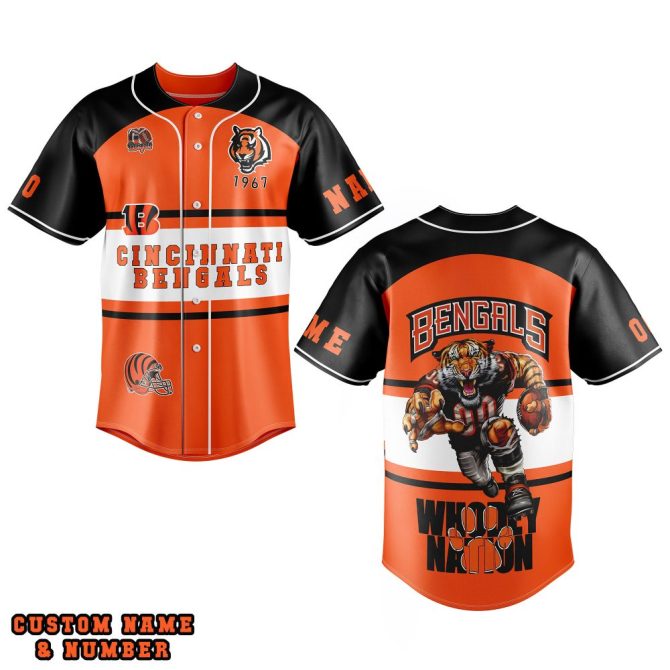 Cincinnati Bengals Custom Jersey - Personalized Name & Number - Perfect Gift For Fans