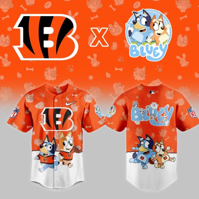 Limited Edition Bengals X Bluey Kids' Jersey – Fun Nfl Apparel For Young Fans!