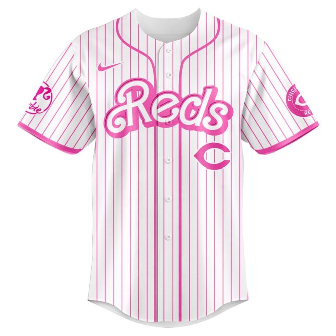 Custom Barbie Night Game Jersey - Personalized Reds Baseball Shirt - Limited Edition - Image 2