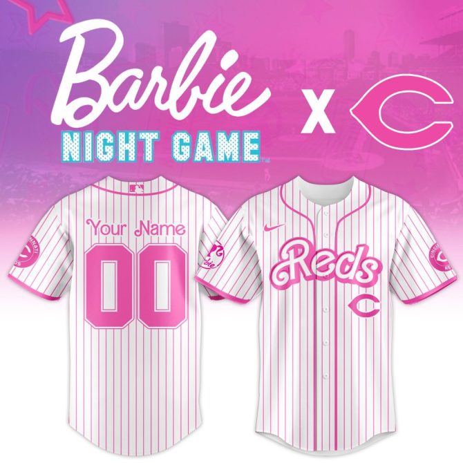 Custom Barbie Night Game Jersey - Personalized Reds Baseball Shirt - Limited Edition