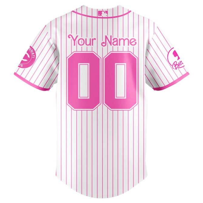 Custom Barbie Night Game Jersey - Personalized Reds Baseball Shirt - Limited Edition - Image 3