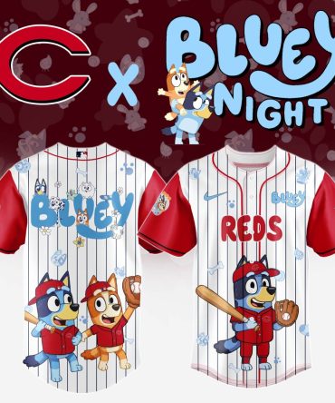 Limited Edition Bluey X Reds Kids Baseball Jersey - Fun & Stylish Sportswear!
