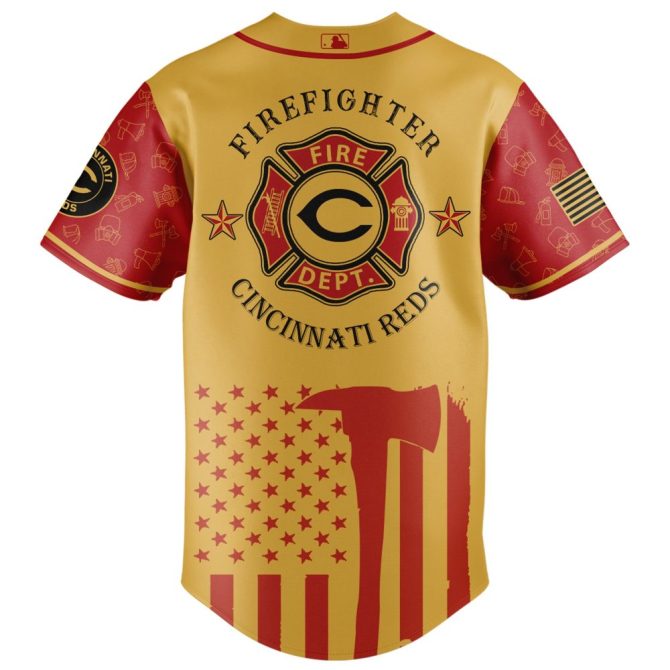 Limited Edition Firefighter Appreciation Cincinnati Reds Jersey - Honor Heroes Now! - Image 3