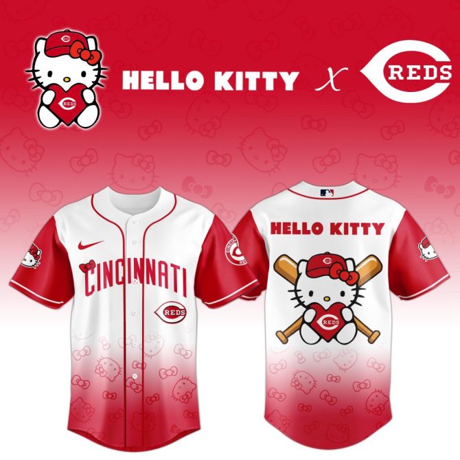 Hello Kitty X Cincinnati Reds Baseball Jersey – Limited Edition Fan Gear!