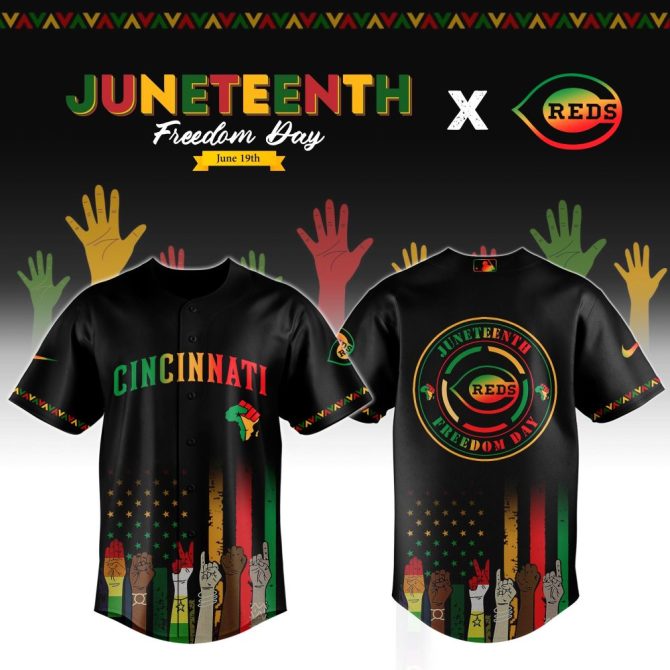 Celebrate Juneteenth With Limited Edition Cincinnati Reds Freedom Day Jersey - Bold, Colorful Design!