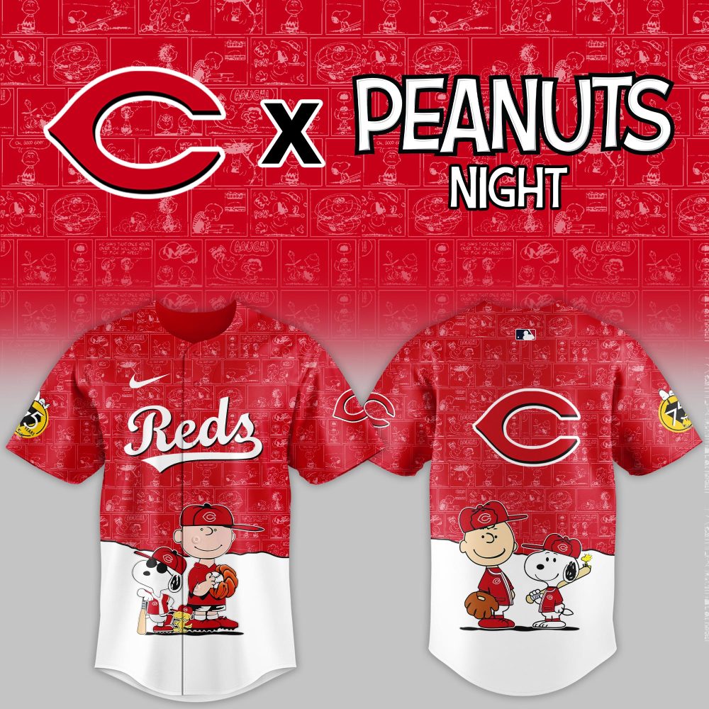 Limited Edition Reds X Peanuts Night Jersey - Exclusive Collectible Baseball Apparel