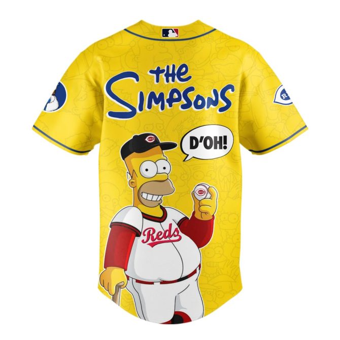 Cincinnati Reds X The Simpsons Limited Edition Baseball Jersey - Iconic Homer Design - Image 3