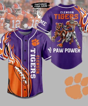 Custom Clemson Tigers Jersey - Paw Power Design - Personalize Your Name - Perfect Fan Gear!