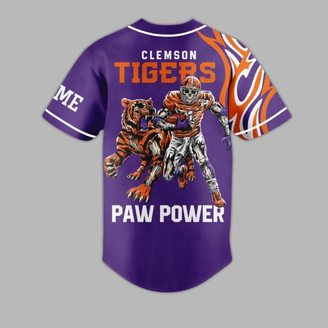Custom Clemson Tigers Jersey - Paw Power Design - Personalize Your Name - Perfect Fan Gear! - Image 3