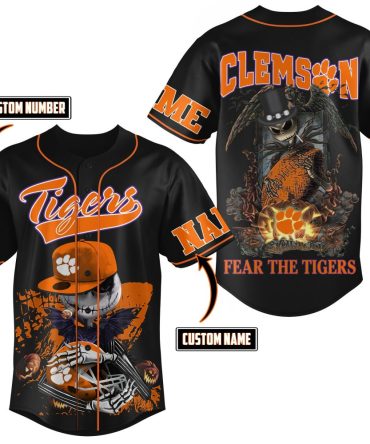 Custom Clemson Tigers Halloween Jersey – Personalize Name & Number, Fear The Tigers Design