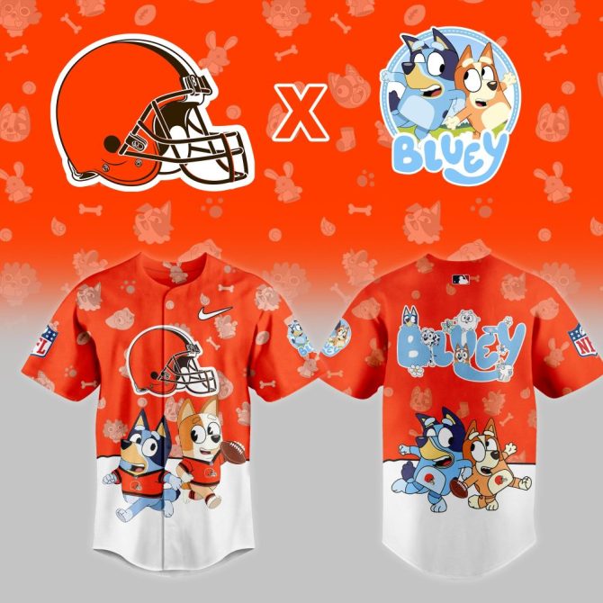 Cleveland Football X Bluey Kids' Jersey - Limited Edition Fun Sportswear!