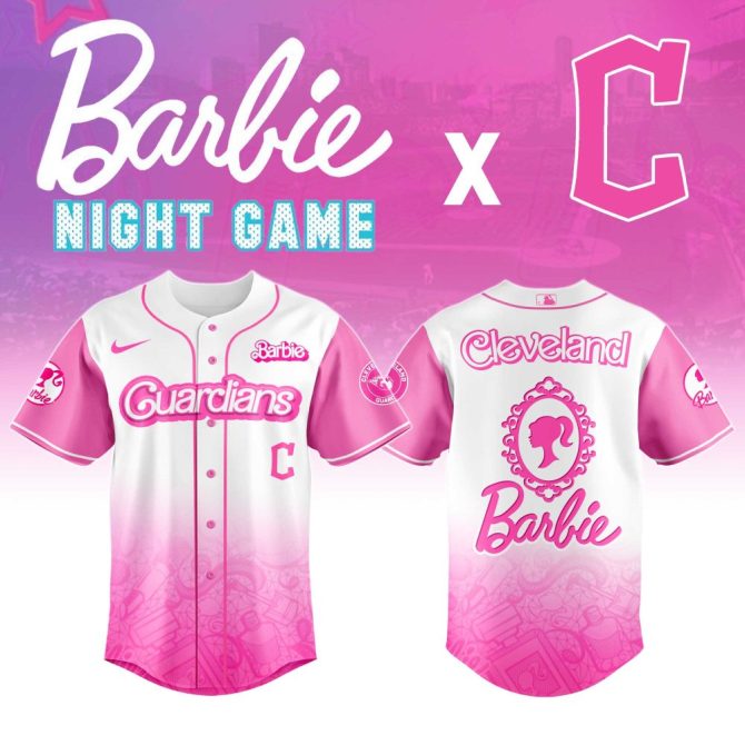 Limited Edition Barbie Night Game Jersey - Pink Cleveland Guardians Baseball Shirt