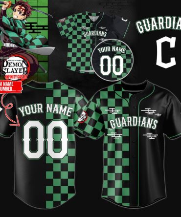 Custom Demon Slayer Baseball Jersey – Add Your Name & Number – Perfect Anime Gift!