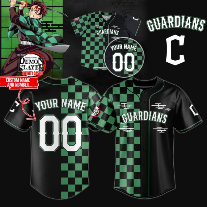 Custom Demon Slayer Baseball Jersey – Add Your Name & Number – Perfect Anime Gift!