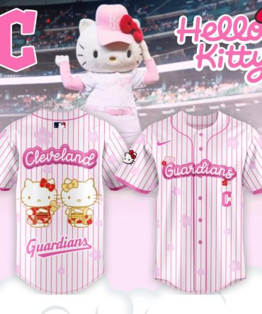Cleveland Guardians X Hello Kitty Pink Striped Jersey - Limited Edition Fan Gear