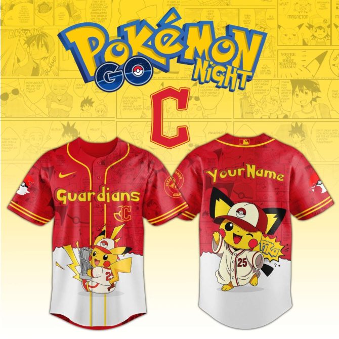 Custom Pokémon Baseball Jersey - Pikachu Design, Personalized Name, Limited Edition