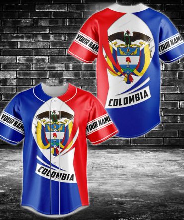 Custom Colombia Flag Baseball Jersey – Personalize Your Name & Show Pride!