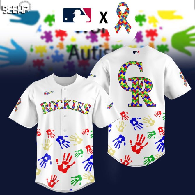 Colorado Rockies Autism Awareness Jersey - Vibrant Puzzle Design, Limited Edition