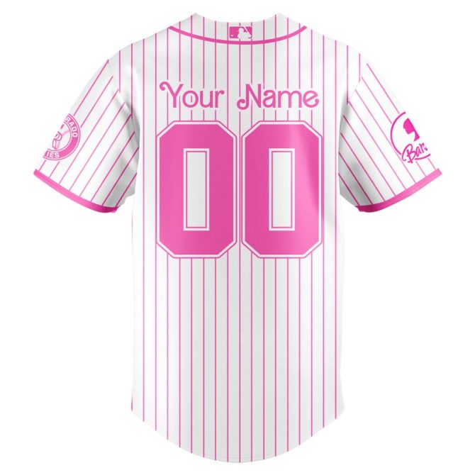 Colorado Rockies Mlb X Barbie Night Game Personalized Baseball Jersey For Fan - Image 2