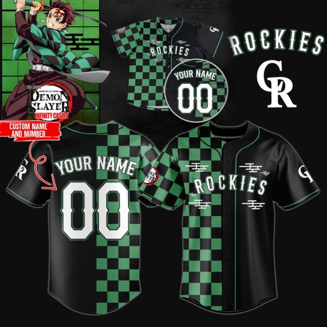 Custom Demon Slayer Rockies Jersey - Personalize Name & Number - Anime Fan Gear