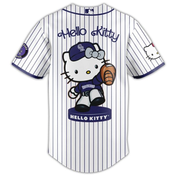 Hello Kitty X Rockies Baseball Jersey & Cap Set - Cute & Sporty Fan Gear - Image 2