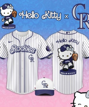 Hello Kitty X Rockies Baseball Jersey & Cap Set - Cute & Sporty Fan Gear
