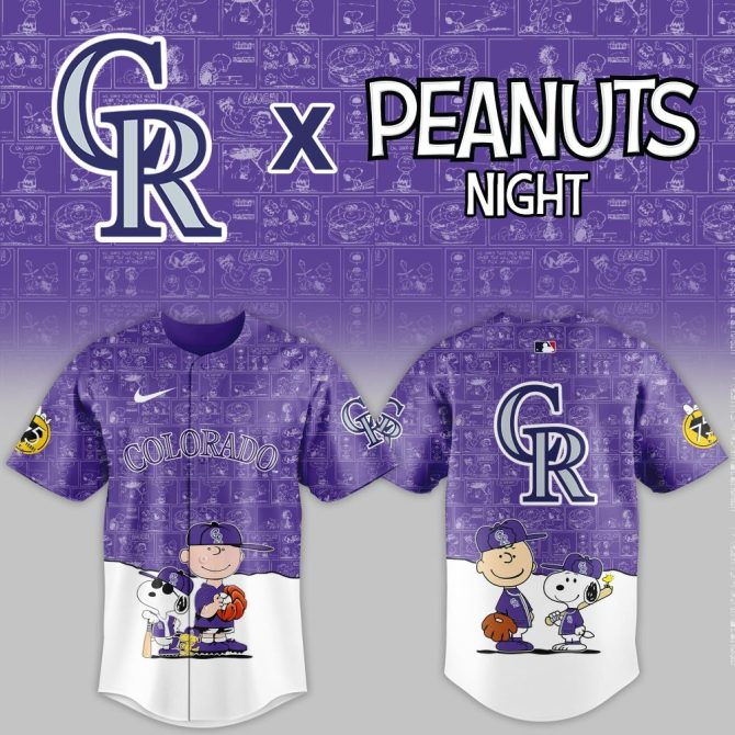 Limited Edition Colorado Rockies X Peanuts Night Jersey – Perfect Fan Gear!