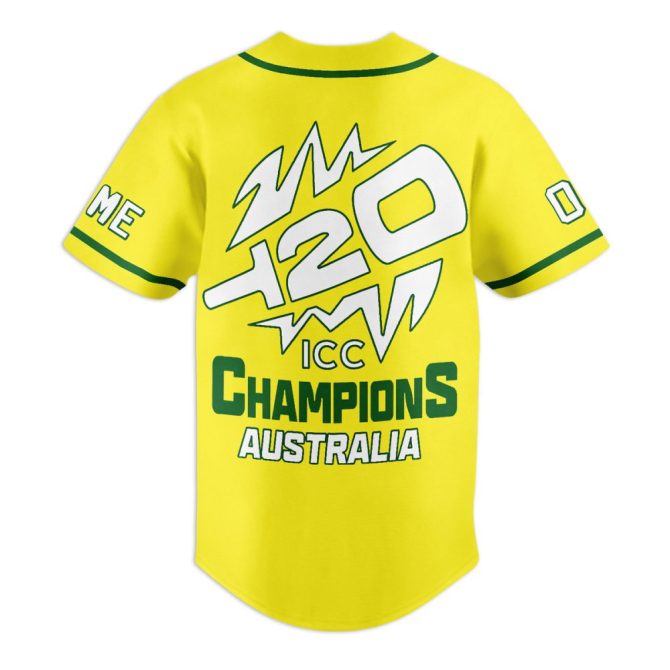 Custom Australia Cricket Jersey – Personalize With Name & Number – Icc Champions T20 Design - Image 3