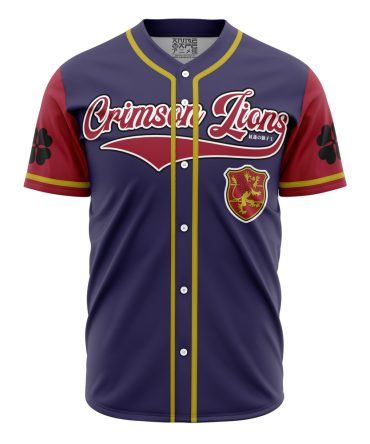 Crimson Lions Baseball Jersey – Stylish Sportswear With Unique Crest Design
