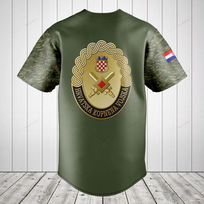 Custom Croatian Army Baseball Jersey - Personalized Military Style Shirt - Image 2