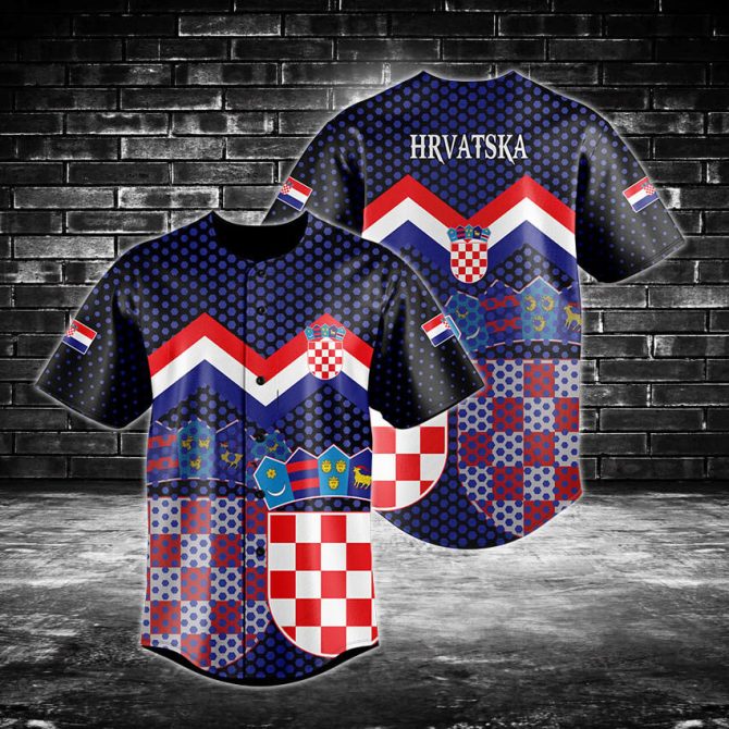 Croatia Flag Baseball Jersey - Stylish Hrvatska Sports Shirt For Fans