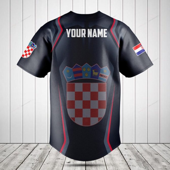 Croatia Flag Baseball Jersey - Stylish Supporter Apparel For Fans - Image 2