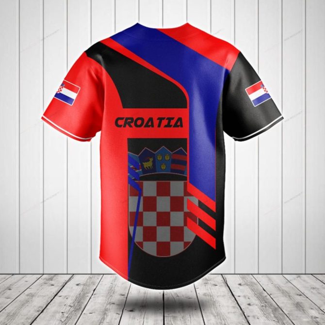 Custom Croatia Flag Baseball Jersey - Personalized Name & Number, Unisex Sportswear - Image 2