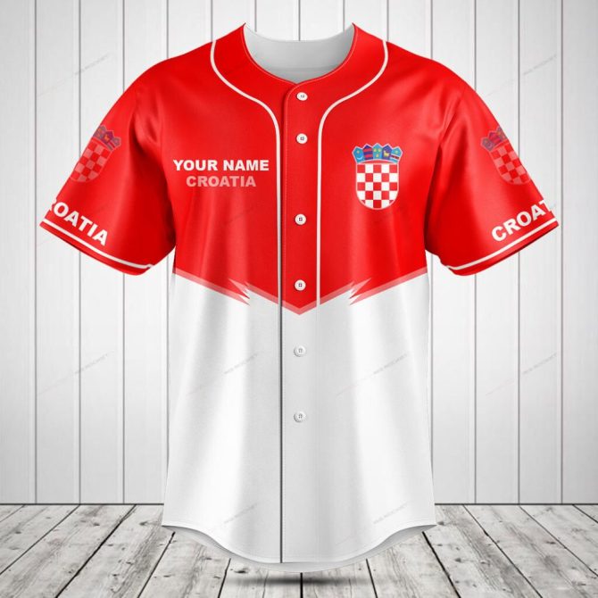 Custom Croatia Baseball Jersey – Personalized Name & Number – Premium Sportswear