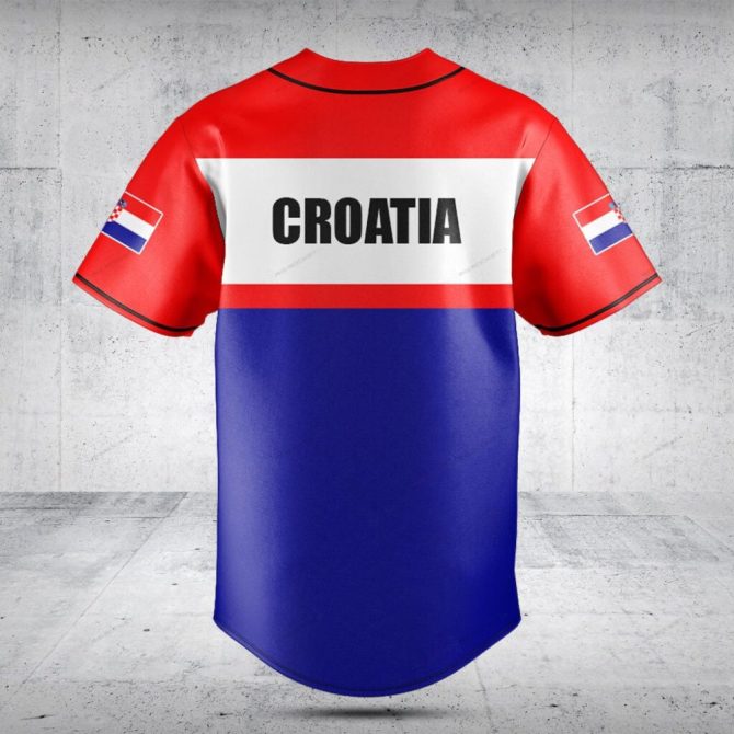 Custom Croatia Flag Baseball Jersey - Personalize Your Name & Number - Image 2