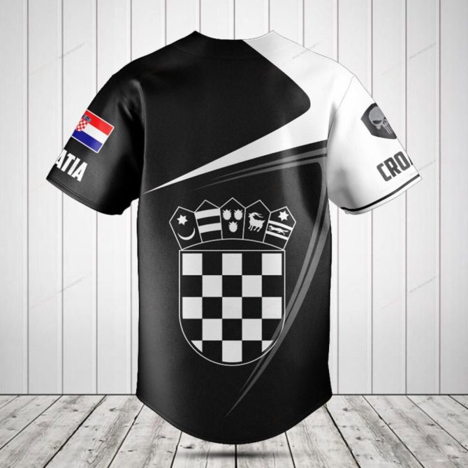 Custom Croatia Baseball Jersey – Personalized Name & Flag Design, Unisex, High-Quality Fabric - Image 2