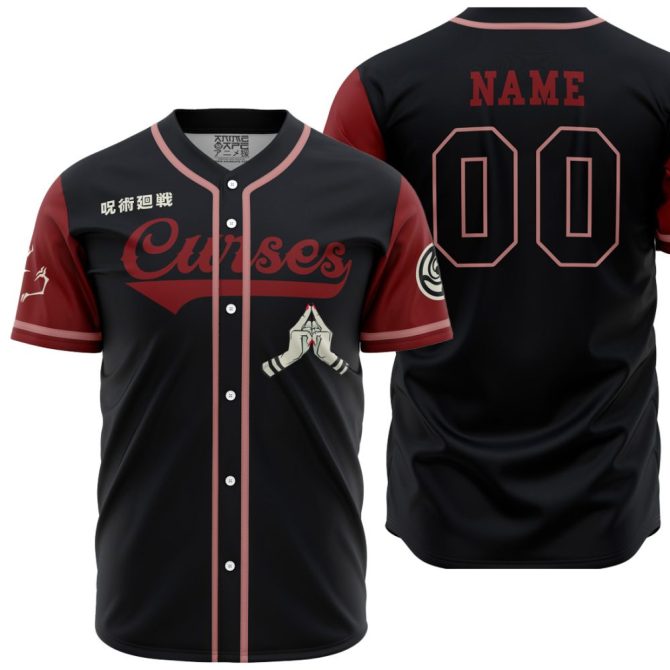Customizable Anime-Inspired Curses Baseball Jersey – Unique Design, Perfect Gift!