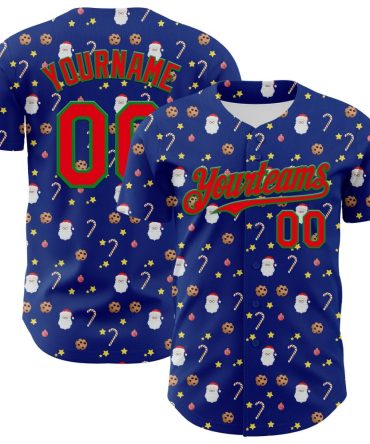 Custom Christmas Baseball Jersey – Fun Santa & Cookie Design – Personalized Gift