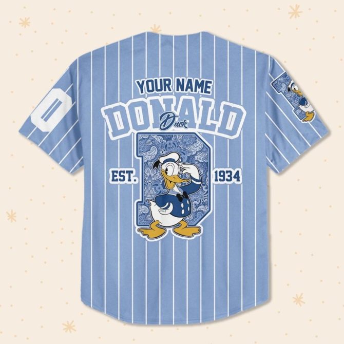 Customizable Donald Duck Baseball Jersey - Kids/Youth/Adult Sizes Available - Image 4