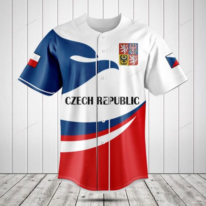 Czech Republic Flag Baseball Jersey - Stylish National Pride Sportswear