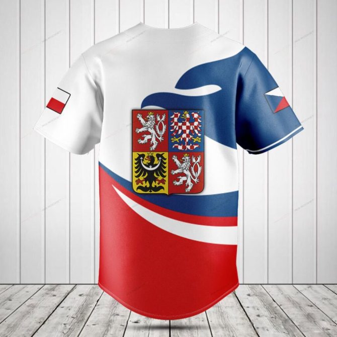 Czech Republic Flag Baseball Jersey - Stylish National Pride Sportswear - Image 2