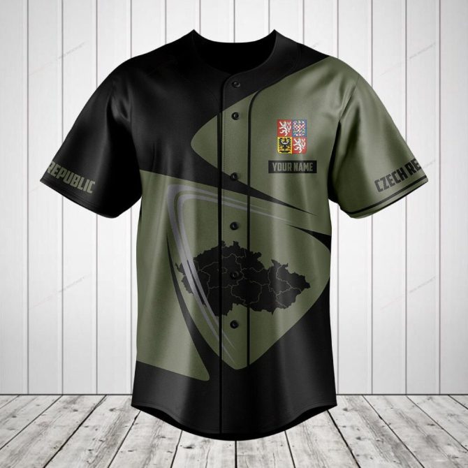 Custom Czech Republic Baseball Jersey - Personalized Name & Map Design - Unisex Sportswear