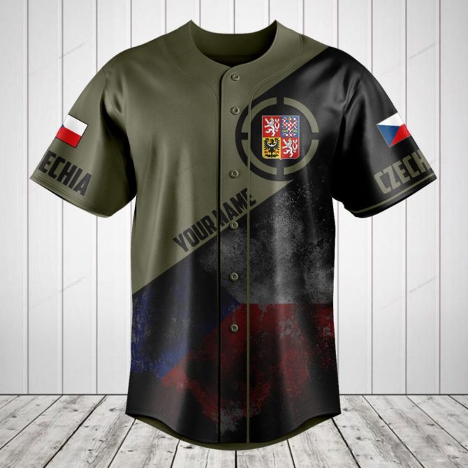 Custom Czechia Baseball Jersey - Personalized Name & Flag Design