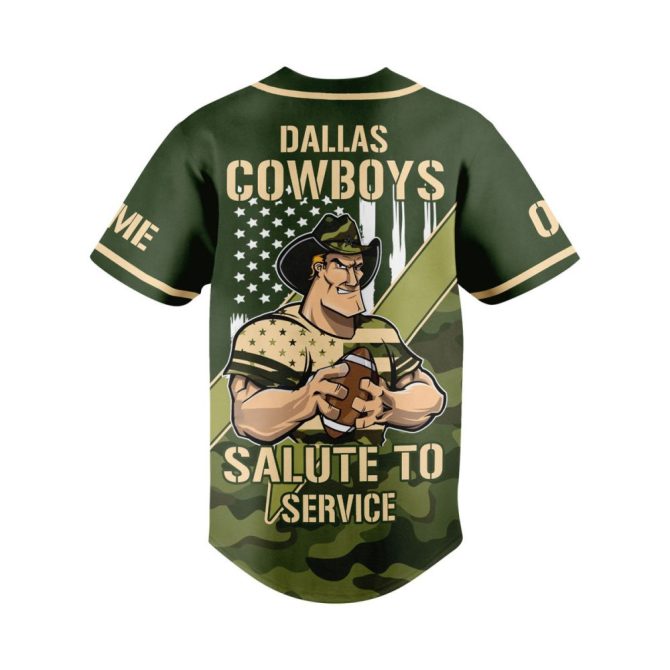 Dallas Cowboys Custom Camo Jersey - Personalized Name & Number - Salute To Service Edition - Image 3