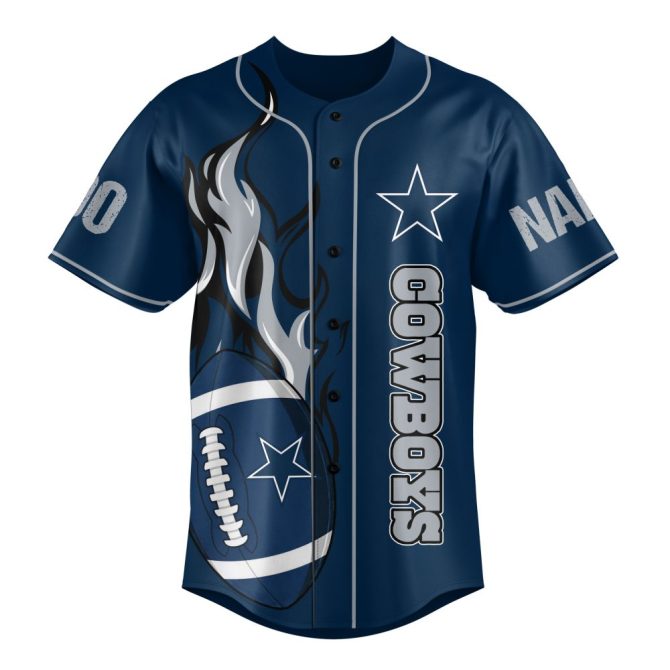 Custom Name & Number Cowboy Baseball Jersey – Bold Skull Design, Perfect For Fans - Image 2