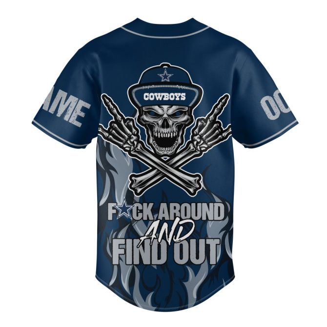Custom Name & Number Cowboy Baseball Jersey – Bold Skull Design, Perfect For Fans - Image 3