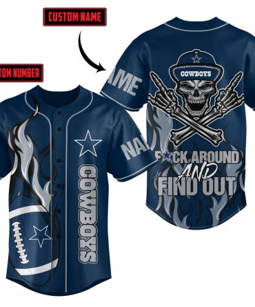Custom Name & Number Cowboy Baseball Jersey – Bold Skull Design, Perfect For Fans