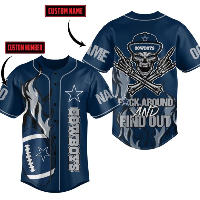 Custom Name & Number Cowboy Baseball Jersey – Bold Skull Design, Perfect For Fans