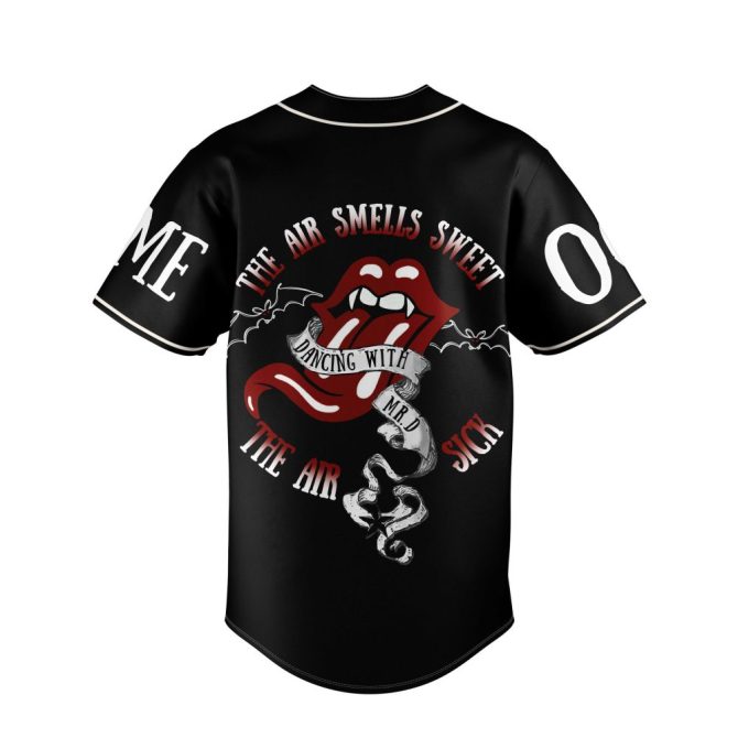 Customizable Gothic Baseball Jersey - Personalized Name & Number, Unique Rock Art Design - Image 3